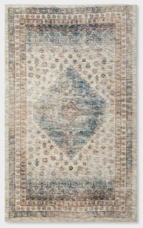 Photo 1 of 3'x5' Light Distressed Diamond Persian Style Rug Neutral - Threshold™ designed with Studio McGee

