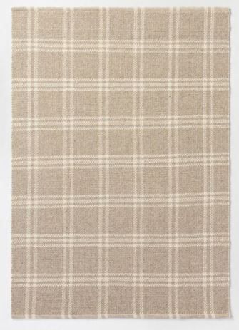 Photo 1 of 5'x7' Cottonwood Hand Woven Plaid Wool/Cotton Area Rug Beige - Threshold™ designed with Studio McGee

