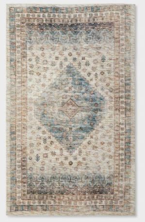 Photo 1 of 3'x5' Light Distressed Diamond Persian Style Rug Neutral - Threshold™ designed with Studio McGee

