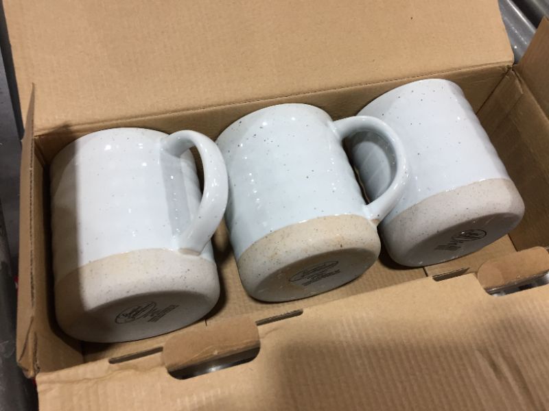 Photo 2 of Certified International Artisan Ceramic Mugs 22oz White/Brown - Set of 3