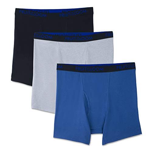 Photo 1 of Fruit of the Loom Men's Breathable Underwear, Big Man - Cotton Mesh - Assorted Color - Boxer Brief, 4XB, 3 PACK
