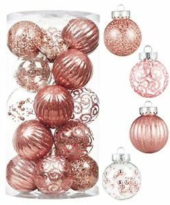 Photo 1 of XmasExp 20ct Christmas Ball Ornaments Set -Clear Plastic Shatterproof Xmas