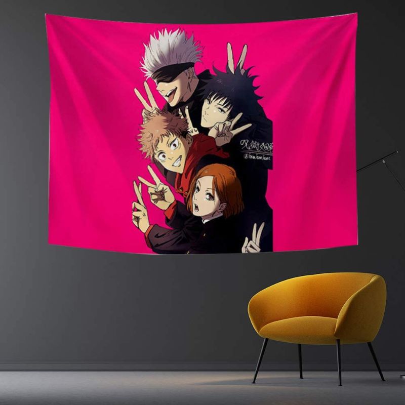 Photo 1 of Anime Tapestry for Teens Boys Bedroom, Large Anime Hanging Tapestry 50x60in, Japanese Manga Wall Blanket Birthday Gift Home Decor
