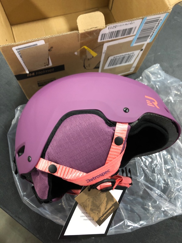 Photo 2 of RETROSPEC H4 SNOW HELMET, PURPLE. 