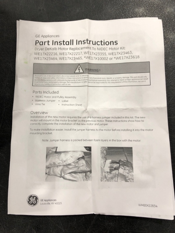 Photo 4 of DRYER MOTOR REPLACEMENT, S58TVMGA-7201