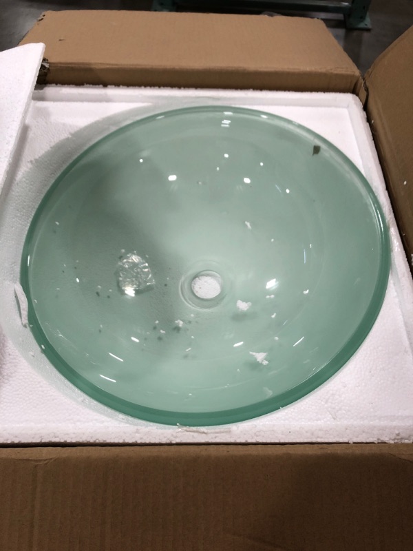 Photo 2 of YOURLITE Frosted Glass Vessel Sink and Faucet Combo Round Countertop Basin for Bathroom Vanity Utility Sink above Counter
PHOTO FOR REFERENCE. ITEM MAY DIFFER SLIGHTLY. OPEN BOX.