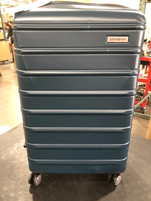 Photo 3 of Samsonite Omni 2 Hardside Expandable Luggage with Spinner Wheels, Nova Teal, Checked-Medium 24-Inch
