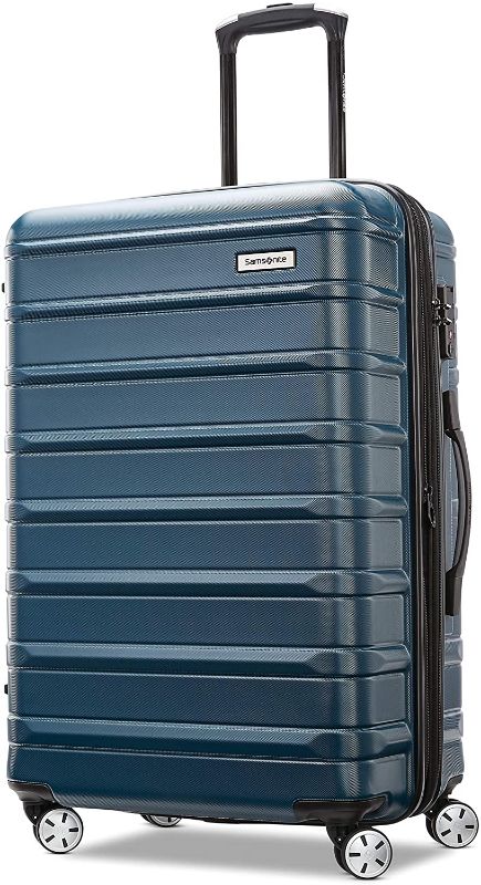 Photo 1 of Samsonite Omni 2 Hardside Expandable Luggage with Spinner Wheels, Nova Teal, Checked-Medium 24-Inch
