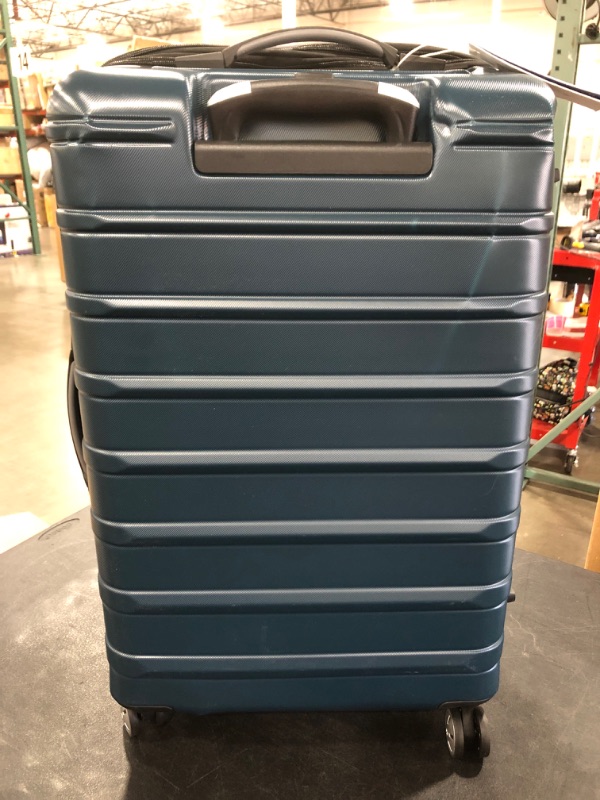 Photo 2 of Samsonite Omni 2 Hardside Expandable Luggage with Spinner Wheels, Nova Teal, Checked-Medium 24-Inch
