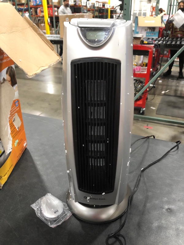 Photo 2 of Comfort Zone Digital Ceramic Oscillating Electric Tower Heater/Fan with Remote Control
