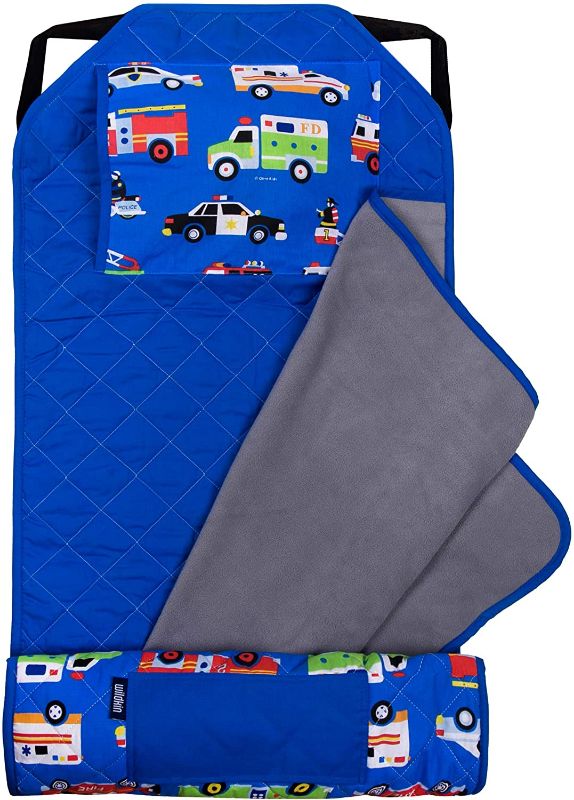 Photo 1 of Wildkin Kids Modern Nap Mat with Pillow for Toddler Boys & Girls, Ideal for Daycare & Preschool, Features Elastic Corner Straps, Cotton Blend Materials Nap Mat for Kids, BPA-free (Heroes)
