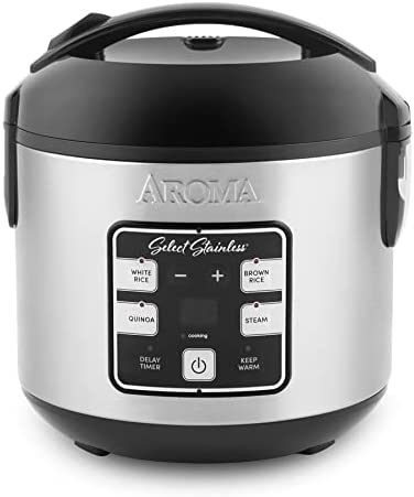 Photo 1 of Aroma Housewares Select Stainless Digital Rice & Grain Multicooker, Rice Cooker 4 Cup uncooked, (ARC-914SBDS)
