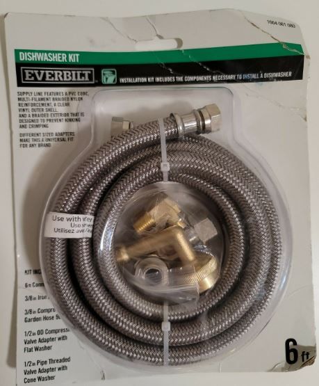 Photo 1 of Everbilt 3/8"x3/8" 6 FT Stainless Steel Universal Dishwasher Instal Kit