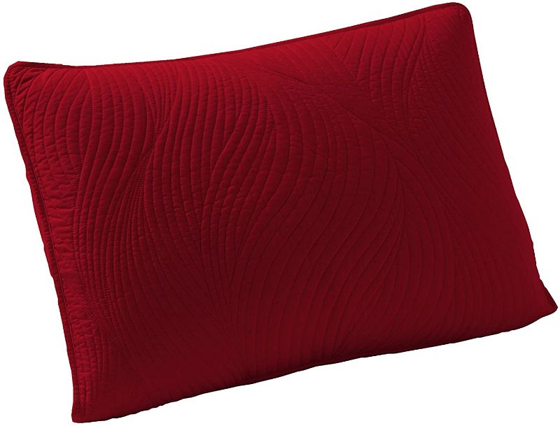 Photo 1 of Brielle Home Stream Textured Decorative Pillow Sham Set, Standard, Red