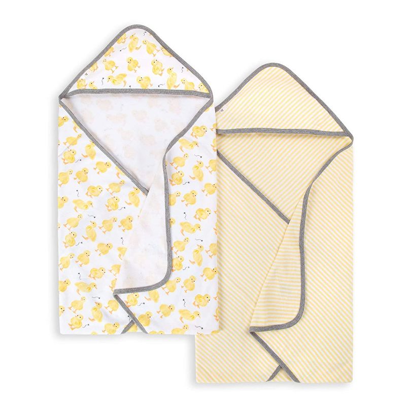 Photo 1 of Burt's Bees Baby - Hooded Towels, Absorbent Knit Terry, Super Soft Single Ply, 100% Organic Cotton (Little Ducks, 2-Pack)