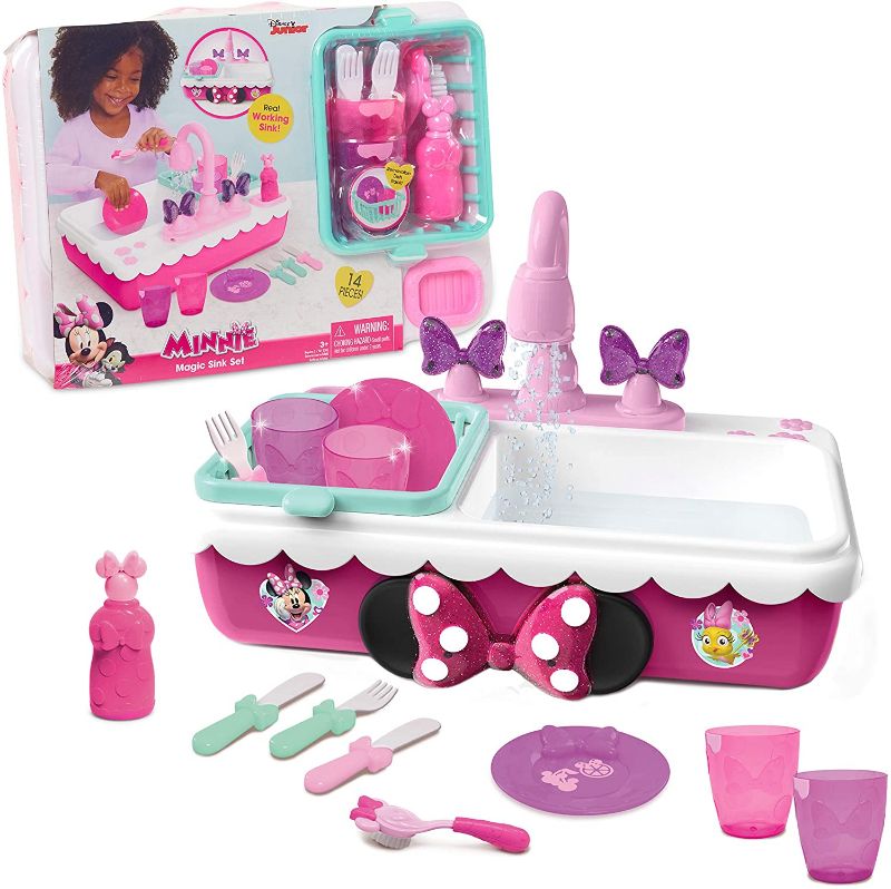 Photo 1 of Minnie's Happy Helpers Magic Sink Set, Pretend Play Working Sink, Kids Kitchen Set Toys, by Just Play