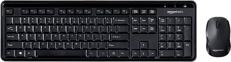 Photo 1 of Amazon Basics Wireless Computer Keyboard and Mouse Combo - Quiet and Compact - US Layout