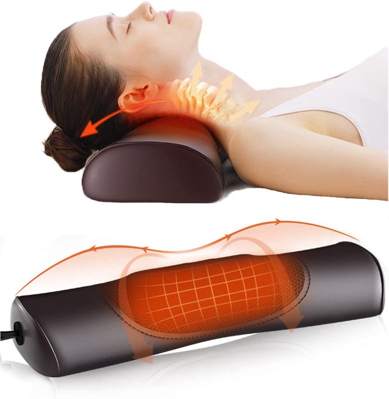 Photo 1 of Cervical Neck Traction Pillow with Heat and Vibration, Neck Pillows for Pain Relief, Cervical Traction Device Neck Support Pillow with Magnetic