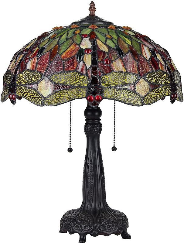 Photo 1 of Chloe Lighting CH33471RD16-TL2 Empress Tiffany-Style Dragonfly 2 Light Table Lamp, 21.1 x 16.14 x 16.14", Multicolor
