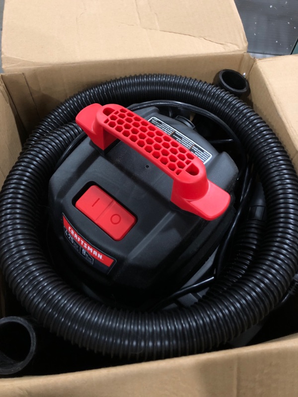 Photo 2 of CRAFTSMAN CMXEVBE17590 9 Gallon 4.25 Peak HP Wet/Dry Vac, Portable Shop Vacuum with Attachments , Red
