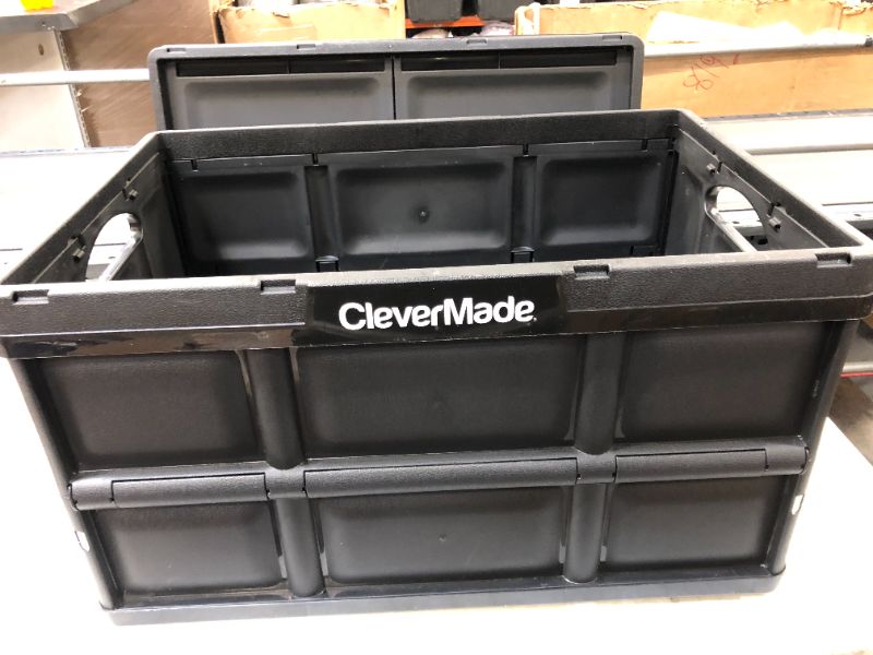 Photo 2 of CleverMade Collapsible Storage Bin, No Lid, 32L Black, 2 Pack