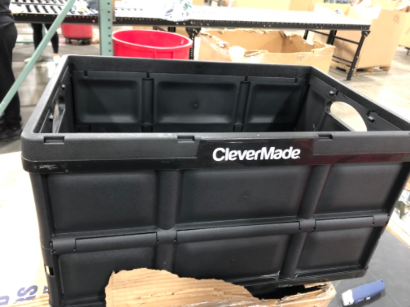 Photo 7 of CleverMade Collapsible Storage Bin, No Lid, 32L Black, 2 Pack