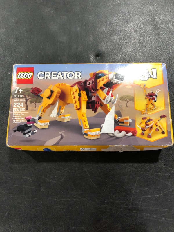 Photo 2 of LEGO Creator 3in1 Wild Lion 31112 3in1 Toy Building Kit Featuring Animal Toys for Kids, New 2021 (224 Pieces)
