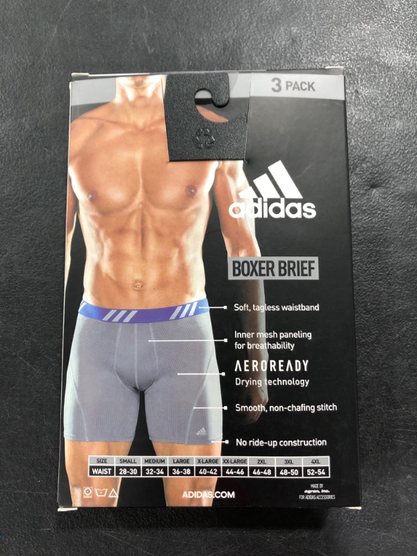 Photo 2 of adidas Men's Sport Performance Mesh Boxer Brief Underwear (3-Pack)
SIZE SMALL 28-30"