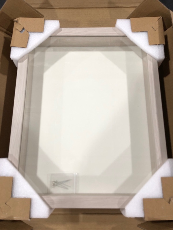 Photo 1 of 12 X 15 INCH SHADOW BOX PICTURE DISPLAY FRAME. WHITEWASH COLOR.