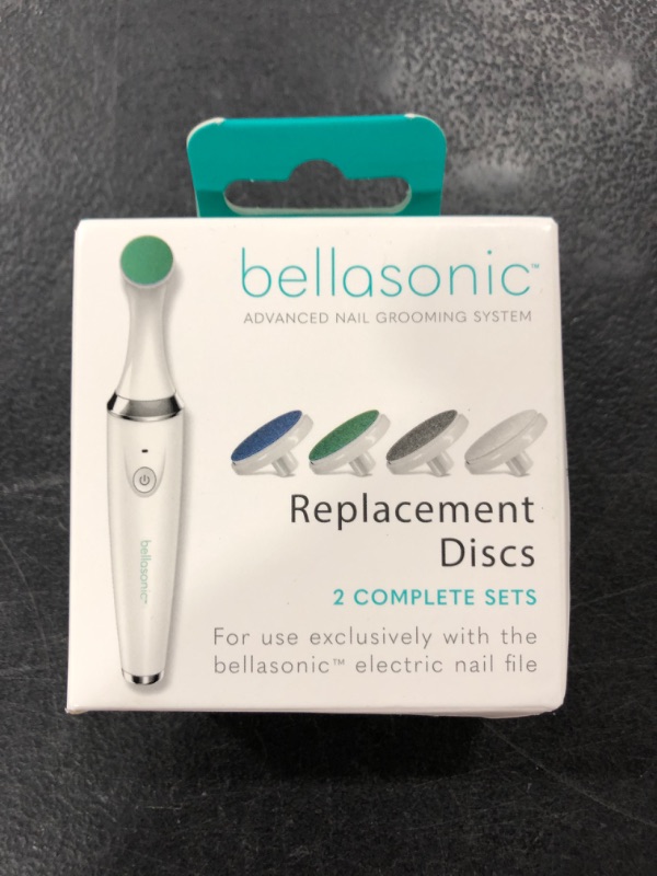 Photo 2 of Replacement Discs for Bellasonic 4-in-1 Rechargeable Electric Nail File Set with Unique Oscillating Head – Shape, Smooth, Buff & Shine Nails | Remove Cuticles & Calluses (2 Sets)
