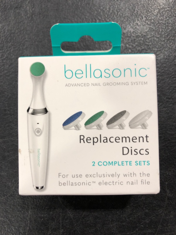 Photo 2 of Replacement Discs for Bellasonic 4-in-1 Rechargeable Electric Nail File Set with Unique Oscillating Head – Shape, Smooth, Buff & Shine Nails | Remove Cuticles & Calluses (2 Sets)
