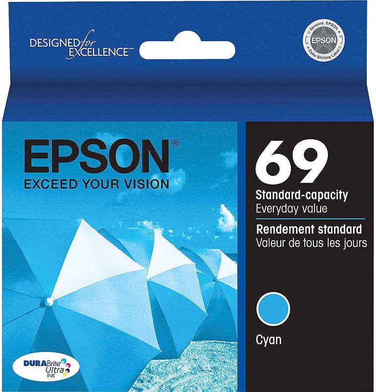 Photo 1 of Epson Original Ink Cartridge Model T069220, Cyan. OPEN BOX.
