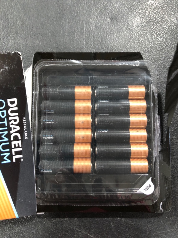 Photo 4 of Duracell Optimum AA Batteries | 12 Count Pack | Lasting Power Double A Battery | Resealable Package For Storage | Alkaline AA Battery Ideal for Household and Office Devices
