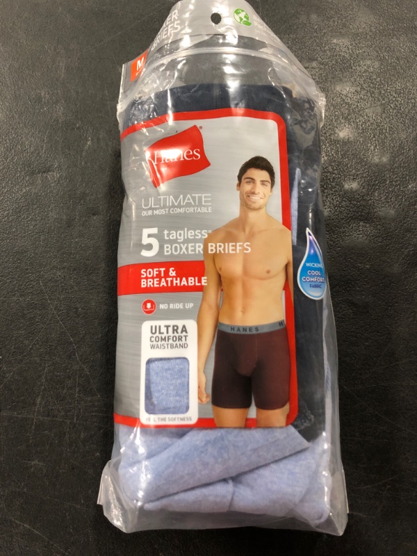 Photo 1 of Hanes Ultimate Men's Tagless Boxer Briefs-Multiple Colors (Blues, Assorted)
SIZE MEDIUM. NEW. OPEN PACKAGE.