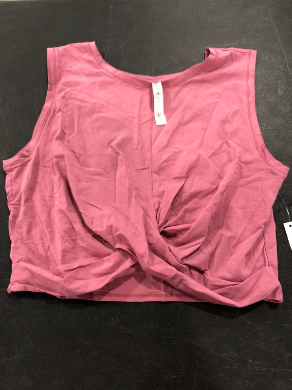 Photo 2 of Core 10 Women's Pima Cotton Blend Knot Front Cropped Yoga Tank
