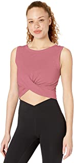 Photo 1 of Core 10 Women's Pima Cotton Blend Knot Front Cropped Yoga Tank
