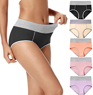 Photo 1 of POKARLA Women's High Waisted Cotton Underwear Soft Breathable Panties Stretch Briefs Regular & Plus Size 5-Pack
COLORS MAY VARY. SIZE SMALL.