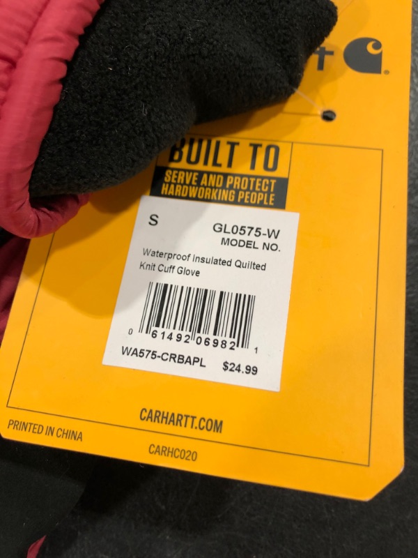 Photo 4 of Carhartt Women's Quilts Insulated Breathable Glove with Waterproof Wicking Insert
