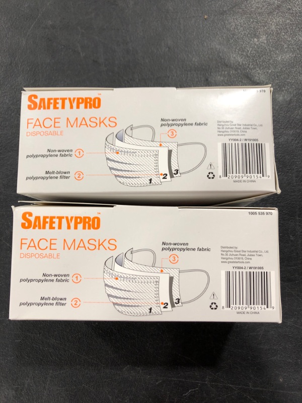 Photo 3 of Disposable Non-Woven Protective Mask for Adult (50 Pieces)
LOT OF 2 BOXES FOR 100 PIECES TOTAL.