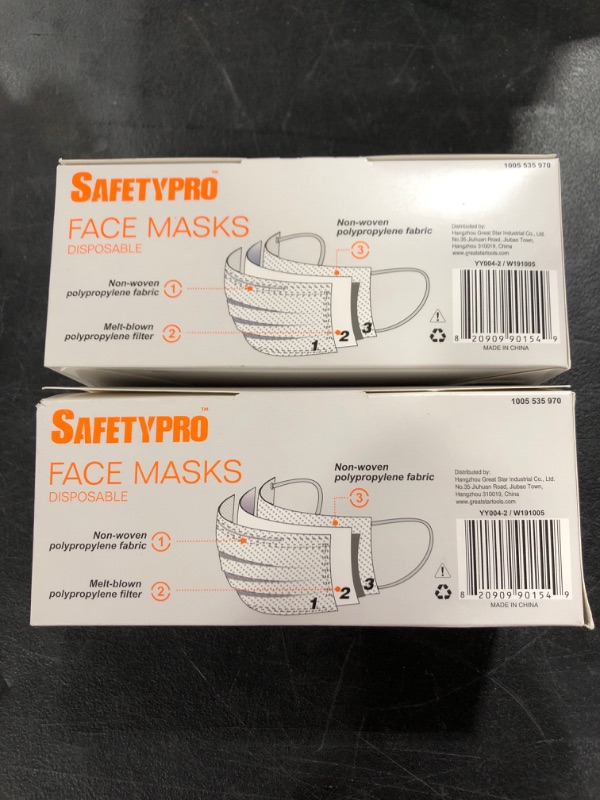 Photo 3 of Disposable Non-Woven Protective Mask for Adult (50 Pieces)
LOT OF 2 BOXES FOR 100 PIECES TOTAL.