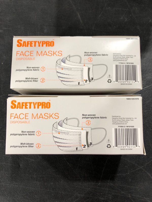 Photo 3 of Disposable Non-Woven Protective Mask for Adult (50 Pieces)
LOT OF 2 BOXES FOR 100 PIECES TOTAL.