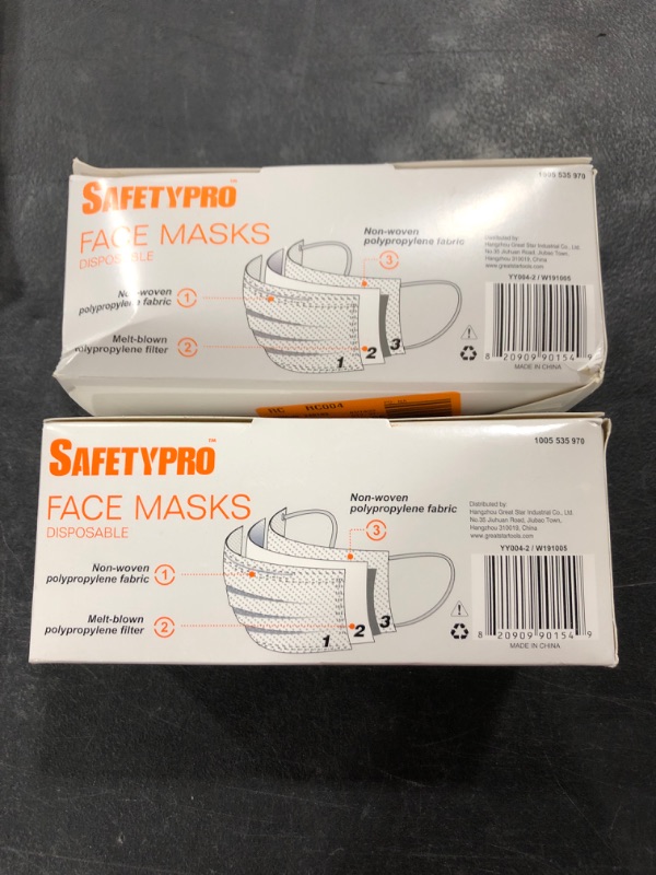 Photo 3 of Disposable Non-Woven Protective Mask for Adult (50 Pieces)
LOT OF 2 BOXES FOR 100 PIECES TOTAL COUNT.