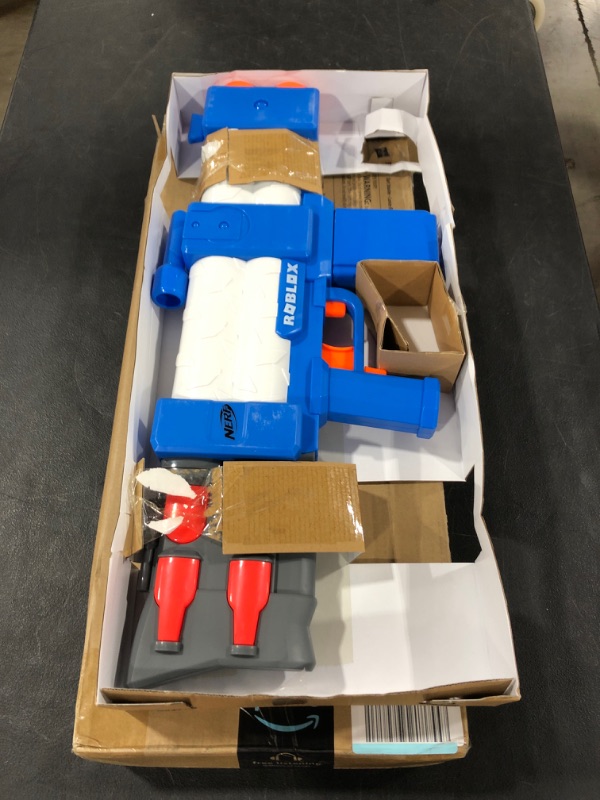 Photo 2 of NERF Roblox Arsenal: Pulse Laser Motorized Dart Blaster, 10 Elite Darts, 10-Dart Clip, Code to Unlock in-Game Virtual Item
MISSING DARTS. PRIOR USE.