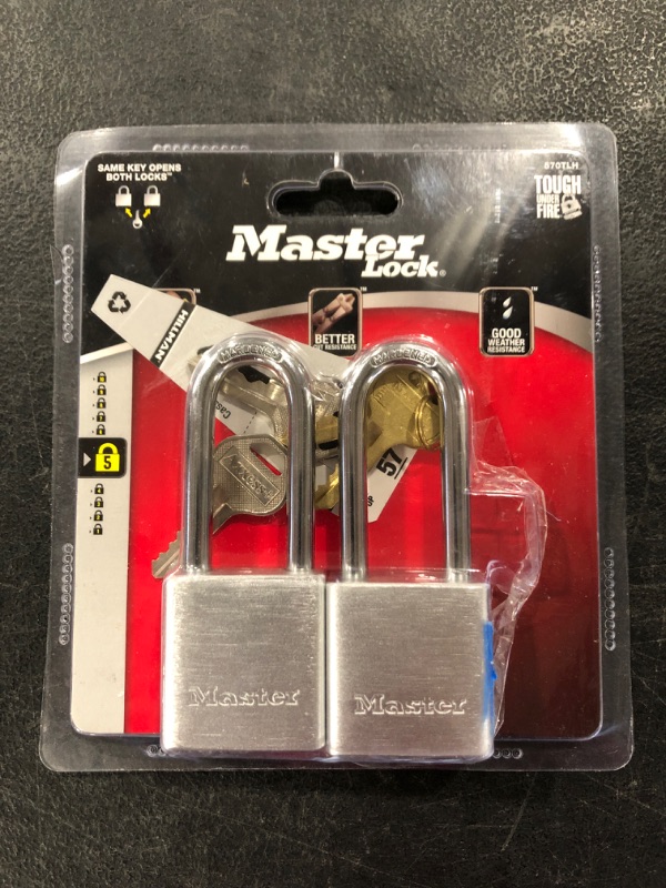 Photo 2 of 1-1/2 in. Solid Aluminum Padlock with 2 in. Shackle (2-Pack)
PRIOR USE.