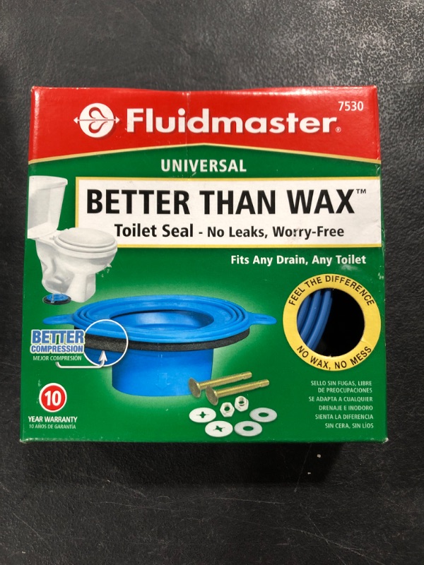 Photo 2 of Fluidmaster 7530 Universal Better Than Wax Toilet Seal, Wax-Free Toilet Bowl Gasket Fits Any Drain
