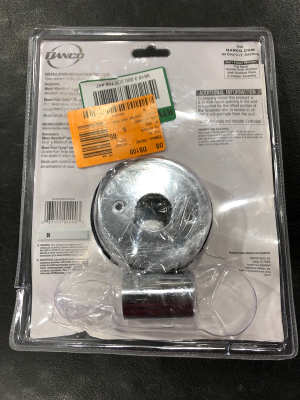 Photo 3 of Danco 10001 Trim Kit, for Use with Moen Tub and Shower Faucets, Plastic, Chrome Plated, Single-Handle Valve Moentrol Series. OPEN PACKAGE. MISSING SOME HARDWARE.
