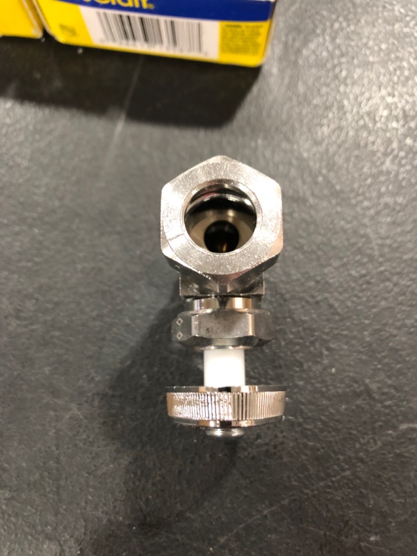 Photo 1 of BrassCraft 1/2 in. Nominal Compression Inlet x 7/16 in. and 1/2 in. Slip-Joint Outlet Multi-Turn Angle Valve
LOT OF 5. 