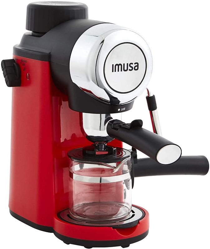 Photo 1 of IMUSA USA 4 Cup Epic Electric Espresso/Cappuccino Maker, Red 800 Watts. OPEN BOX.
