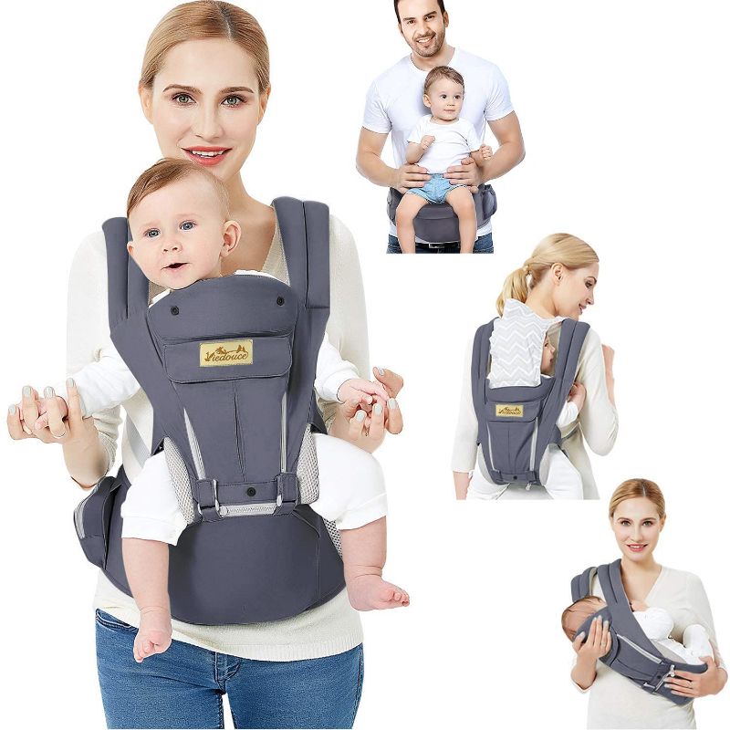 Photo 1 of Viedouce Baby Carrier Ergonomic with Hip Seat/Pure Cotton Lightweight and Breathable/Multiposition:Dorsal, Ventral, Adjustable for Newborn and Toddler 3 to 48 Month (3.5 to 20 kg)
PHOTO FOR REFERENCE. STYLE AND COLOR MAY VARY SLIGHTLY.