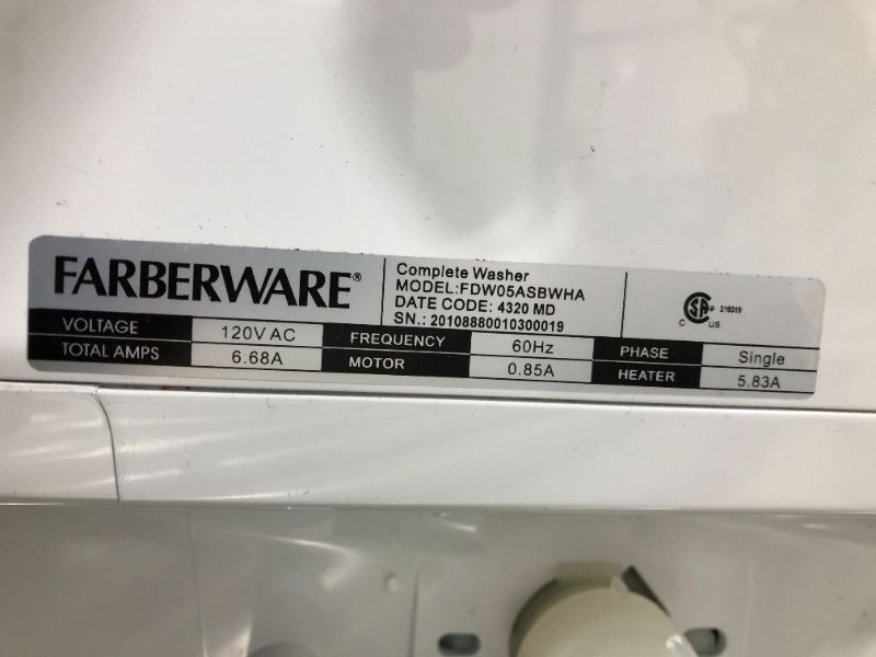Photo 2 of Farberware Professional Portable Dishwasher White
